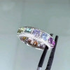 6ctw Princess Cut Rainbow Color Sapphire Eternity Ring