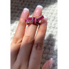 Invisible Set Baguette Cut Ruby Bow Ring