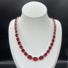 Oval Cut Ruby Choker Necklace in Sterling Silver