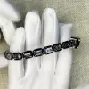 5.3ct Emerald Cut Emerald Enamel Bracelet