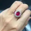 2.5ct Halo Oval Cut Ruby Engagement Ring