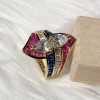 2.5ctw Pear Cut Crossover Vintage Engagement Ring