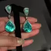 Pear Cut Fancy Blue Sapphire Drop Earrings