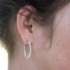 35MM Diameter White Sapphire Hoop Earrings