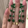 13.15ct Heart Cut Emerald Drop Earrings