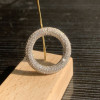 Paved White Sapphire Twist Wedding Band