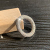 Paved White Sapphire Twist Wedding Band