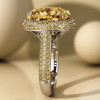 12ct Halo Cushion Cut Classic Paved Ring
