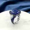13ct Princess Cut Sapphire Bold Paved Cocktail Ring