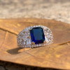 5ct Radiant Cut Sapphire Vintage Engagement Ring