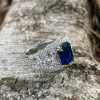 5ct Radiant Cut Sapphire Vintage Engagement Ring
