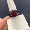 6.7ct Cushion Cut Ruby Bold Paved Ring