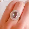 Handmade Double Halo Oval Cut Sterling Silver Ring