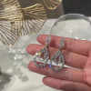 Round Cut White Sapphire Hoop Earrings