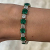 Colombian Emerald & Asscher Cut Diamond Bracelet