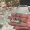 Round Cut White Sapphire Hoop Earrings
