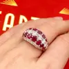 10.5ctw Ruby and White Sapphire Dome Ring