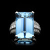 14ct Emerald Cut Light Aquamarine Cocktail Ring