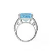 14ct Emerald Cut Light Aquamarine Cocktail Ring