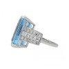 14ct Emerald Cut Light Aquamarine Cocktail Ring