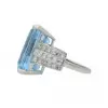 14ct Emerald Cut Light Aquamarine Cocktail Ring