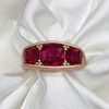 5.5ctw Cushion Cut Ruby Three-Stone Engagement Ring
