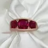 5.5ctw Cushion Cut Ruby Three-Stone Engagement Ring