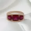 5.5ctw Cushion Cut Ruby Three-Stone Engagement Ring