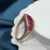 5.5ctw Cushion Cut Ruby Three-Stone Engagement Ring