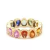 6.5ctw Bezel Set Rainbow Color Sapphire Eternity Ring