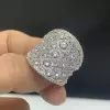 12CTW Round Cut White Sapphire Wedding Band