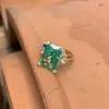 8.5ct Radiant Cut Green Sapphire Engagement Ring