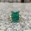 8.5ct Radiant Cut Green Sapphire Engagement Ring