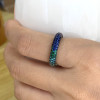 Multicolor Sapphire Inside and Out Paved Eternity Ring