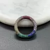 Multicolor Sapphire Inside and Out Paved Eternity Ring