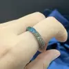 Multicolor Sapphire Inside and Out Paved Eternity Ring