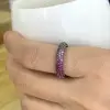 Multicolor Sapphire Inside and Out Paved Eternity Ring