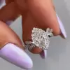 Marquise Cut White Sapphire Stackable Wedding Ring Set