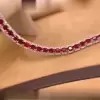 18ctw Cushion Cut Ruby Three-row Bracelet