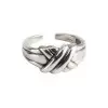 925 Sterling Silver Handmade Interlaced Open Adjustable Ring