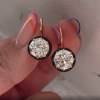 7.6ctw Round Cut White Sapphire Vintage Drop Earrings