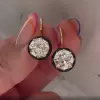 7.6ctw Round Cut White Sapphire Vintage Drop Earrings