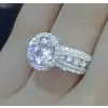 2ct Round Cut Halo Engagement Ring