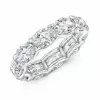 Oval cut White Sapphire Dainty Eternity Ring