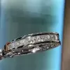 Princess Cut White Sapphire Dainty Wedding Band