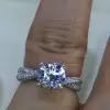 1.5ct Round Cut White Sapphire Twist Engagement Ring