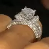 1ct Round Cut White Sapphire Criss Cross Engagement Ring