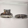 4ct Cushion Cut White Sapphire 2pcs Bridal Set