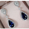 4ct Pear Shape Sapphire Drop Earrings