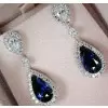 4ct Pear Shape Sapphire Drop Earrings
